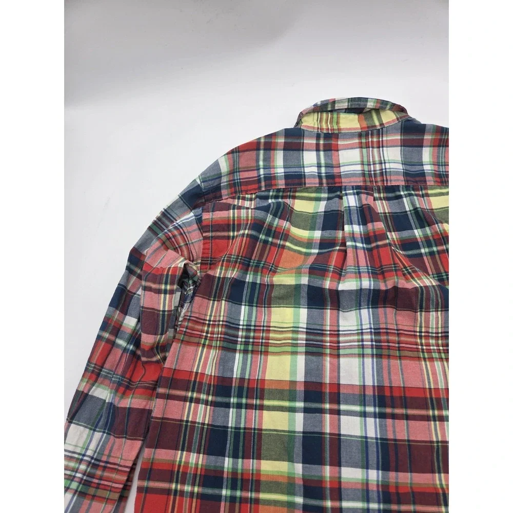 Ralph Lauren Boys M (12-14) Button Shirt Collared Casual Plaid Long Sleeve Y2K